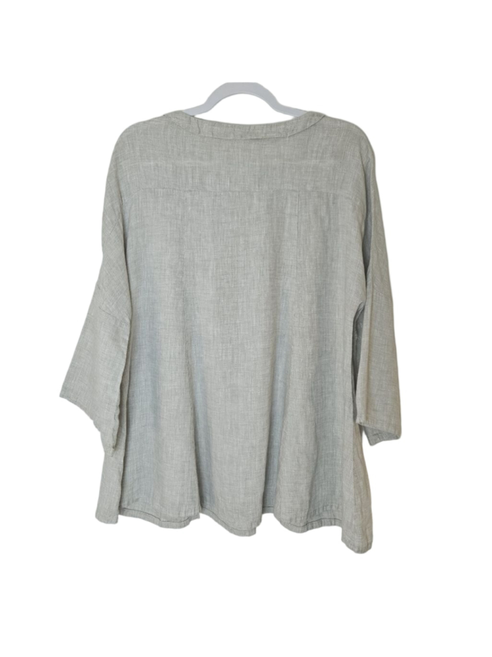 Yuvita 100% Linen Tunic Top with Pockets Size S Lagenlook Made in Europe - Picture 2 of 8